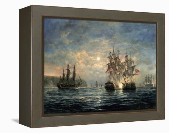 Engagement Between the "Bonhomme Richard" and the "Serapis" Off Flamborough Head, 1779-Richard Willis-Framed Premier Image Canvas