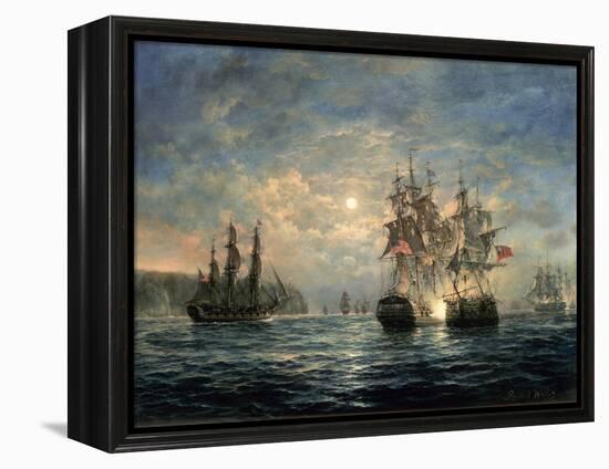 Engagement Between the "Bonhomme Richard" and the "Serapis" Off Flamborough Head, 1779-Richard Willis-Framed Premier Image Canvas