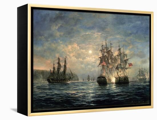 Engagement Between the "Bonhomme Richard" and the "Serapis" Off Flamborough Head, 1779-Richard Willis-Framed Premier Image Canvas