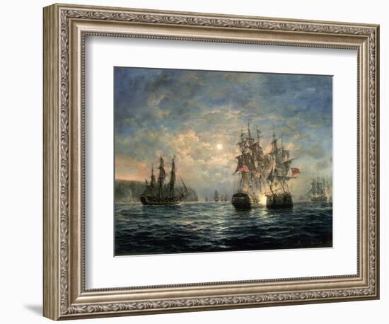 Engagement Between the "Bonhomme Richard" and the "Serapis" Off Flamborough Head, 1779-Richard Willis-Framed Giclee Print