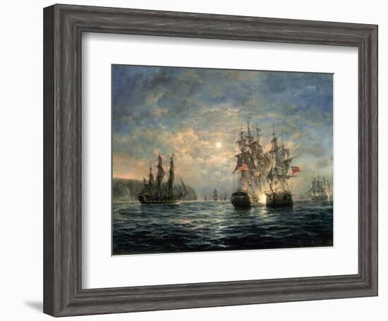 Engagement Between the "Bonhomme Richard" and the "Serapis" Off Flamborough Head, 1779-Richard Willis-Framed Giclee Print