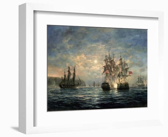 Engagement Between the "Bonhomme Richard" and the "Serapis" Off Flamborough Head, 1779-Richard Willis-Framed Giclee Print