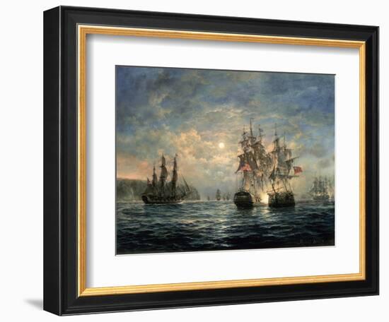 Engagement Between the "Bonhomme Richard" and the "Serapis" Off Flamborough Head, 1779-Richard Willis-Framed Giclee Print