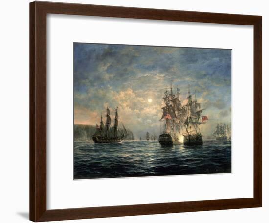 Engagement Between the "Bonhomme Richard" and the "Serapis" Off Flamborough Head, 1779-Richard Willis-Framed Giclee Print