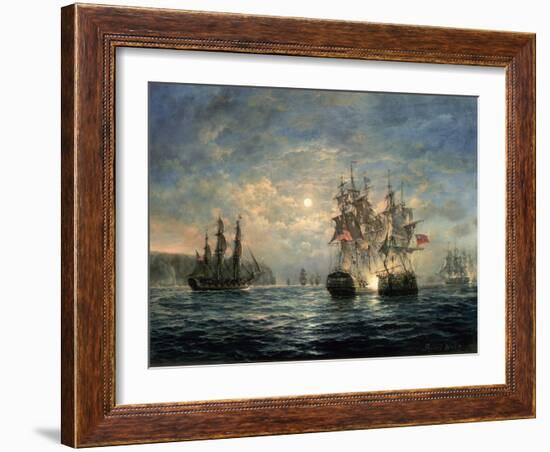 Engagement Between the "Bonhomme Richard" and the "Serapis" Off Flamborough Head, 1779-Richard Willis-Framed Giclee Print