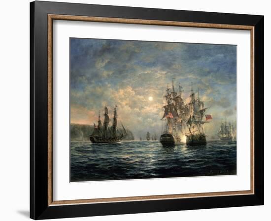 Engagement Between the "Bonhomme Richard" and the "Serapis" Off Flamborough Head, 1779-Richard Willis-Framed Giclee Print