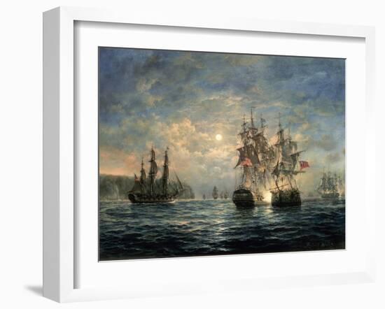 Engagement Between the "Bonhomme Richard" and the "Serapis" Off Flamborough Head, 1779-Richard Willis-Framed Giclee Print