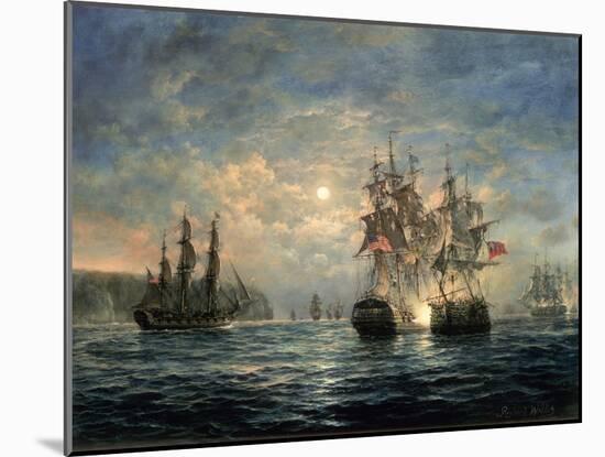 Engagement Between the "Bonhomme Richard" and the "Serapis" Off Flamborough Head, 1779-Richard Willis-Mounted Giclee Print