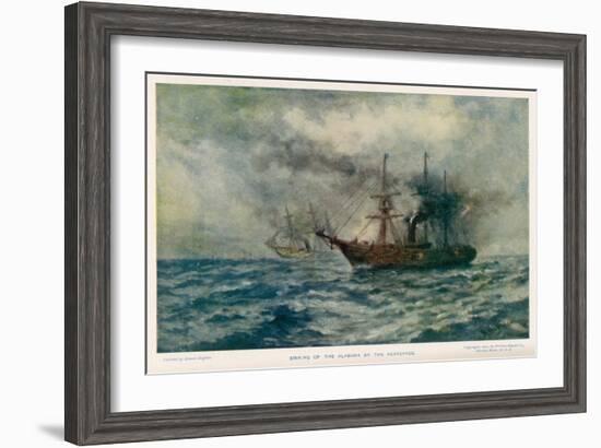 Engagement Between the Federal Steam-Sloop Kearsarge and the Confederate War-Steamer Alabama-Robert Hopkin-Framed Art Print