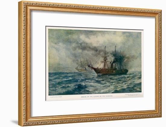 Engagement Between the Federal Steam-Sloop Kearsarge and the Confederate War-Steamer Alabama-Robert Hopkin-Framed Art Print