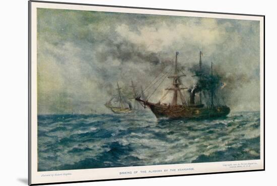 Engagement Between the Federal Steam-Sloop Kearsarge and the Confederate War-Steamer Alabama-Robert Hopkin-Mounted Art Print