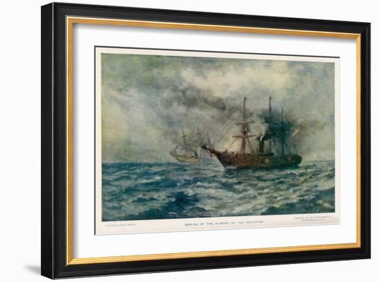 Engagement Between the Federal Steam-Sloop Kearsarge and the Confederate War-Steamer Alabama-Robert Hopkin-Framed Art Print