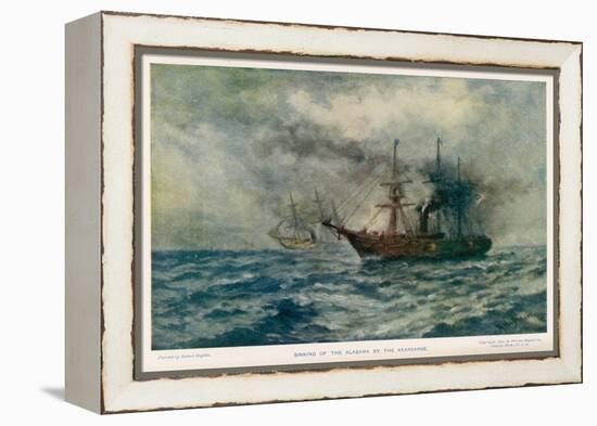 Engagement Between the Federal Steam-Sloop Kearsarge and the Confederate War-Steamer Alabama-Robert Hopkin-Framed Stretched Canvas