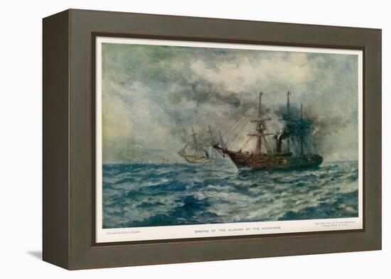 Engagement Between the Federal Steam-Sloop Kearsarge and the Confederate War-Steamer Alabama-Robert Hopkin-Framed Stretched Canvas