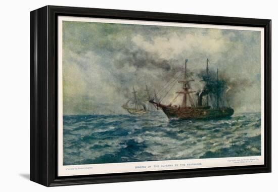 Engagement Between the Federal Steam-Sloop Kearsarge and the Confederate War-Steamer Alabama-Robert Hopkin-Framed Stretched Canvas