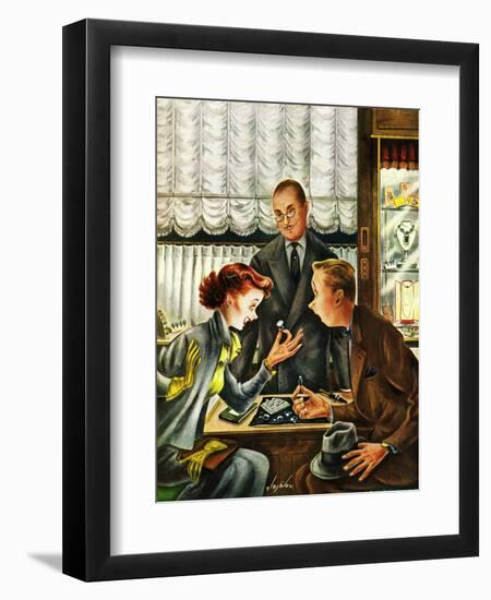 "Engagement Ring," May 7, 1949-Constantin Alajalov-Framed Giclee Print