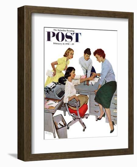 "Engagement Ring" Saturday Evening Post Cover, February 22, 1958-Kurt Ard-Framed Giclee Print