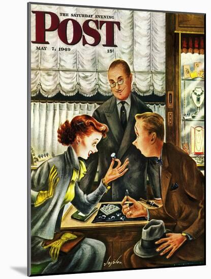 "Engagement Ring," Saturday Evening Post Cover, May 7, 1949-Constantin Alajalov-Mounted Giclee Print