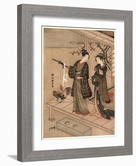 Engawa No Wakai Danjo-Suzuki Harunobu-Framed Giclee Print
