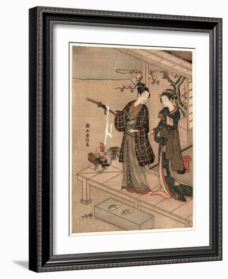 Engawa No Wakai Danjo-Suzuki Harunobu-Framed Giclee Print