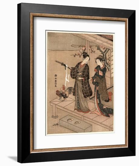 Engawa No Wakai Danjo-Suzuki Harunobu-Framed Giclee Print