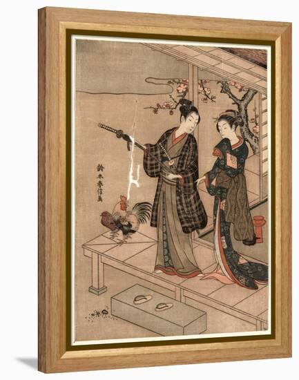 Engawa No Wakai Danjo-Suzuki Harunobu-Framed Premier Image Canvas