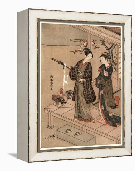 Engawa No Wakai Danjo-Suzuki Harunobu-Framed Premier Image Canvas