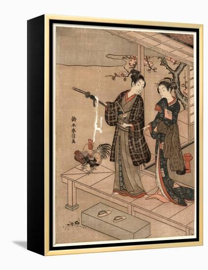 Engawa No Wakai Danjo-Suzuki Harunobu-Framed Premier Image Canvas