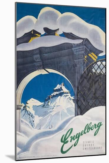 Engelberg Switzerland Travel Poster-null-Mounted Giclee Print