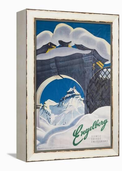 Engelberg Switzerland Travel Poster-null-Framed Premier Image Canvas