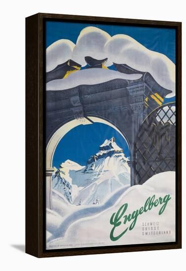 Engelberg Switzerland Travel Poster-null-Framed Premier Image Canvas