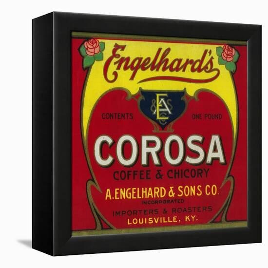 Engelhard's Coffee Label - Louisville, KY-Lantern Press-Framed Stretched Canvas