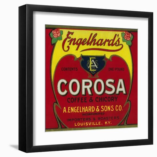 Engelhard's Coffee Label - Louisville, KY-Lantern Press-Framed Art Print