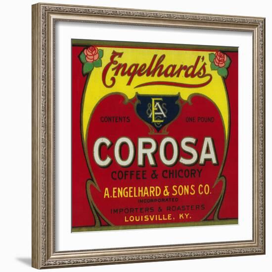 Engelhard's Coffee Label - Louisville, KY-Lantern Press-Framed Art Print