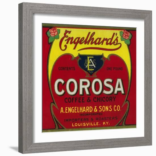 Engelhard's Coffee Label - Louisville, KY-Lantern Press-Framed Art Print