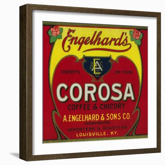 Engelhard's Coffee Label - Louisville, KY-Lantern Press-Framed Art Print