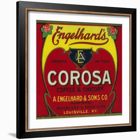 Engelhard's Coffee Label - Louisville, KY-Lantern Press-Framed Art Print