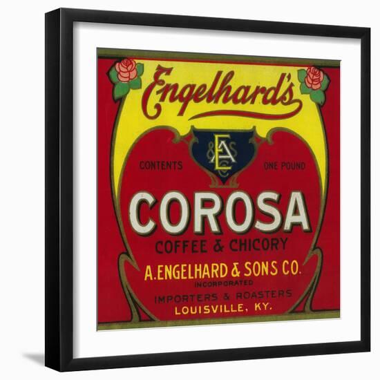 Engelhard's Coffee Label - Louisville, KY-Lantern Press-Framed Art Print