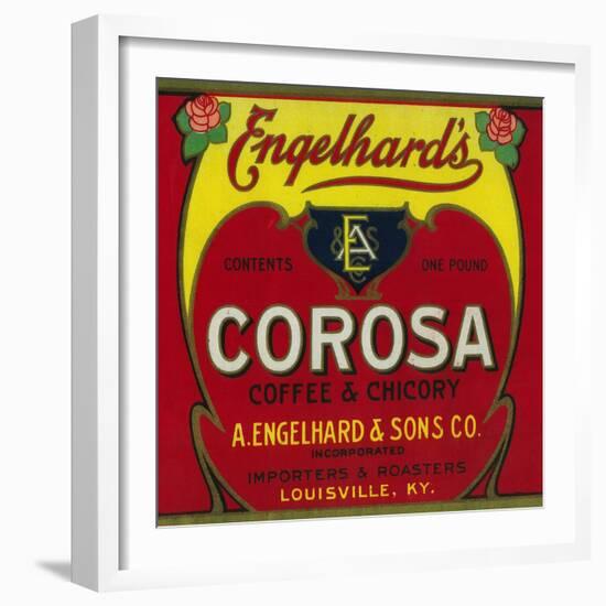 Engelhard's Coffee Label - Louisville, KY-Lantern Press-Framed Art Print