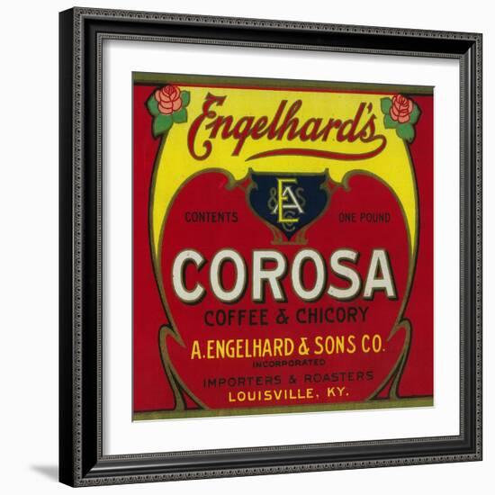 Engelhard's Coffee Label - Louisville, KY-Lantern Press-Framed Art Print