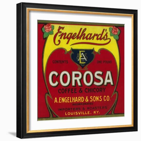 Engelhard's Coffee Label - Louisville, KY-Lantern Press-Framed Art Print