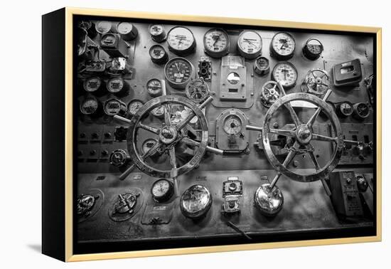 Engine Controls Aboard the Uss Midway in San Diego, Ca-Andrew Shoemaker-Framed Premier Image Canvas