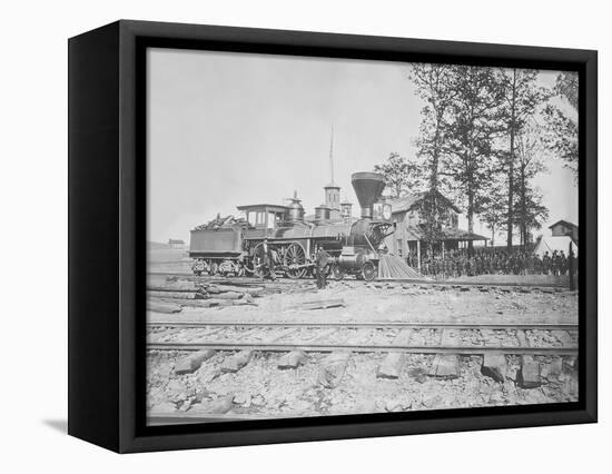 Engine No. 156 and Company of Infantry During the American Civil War-Stocktrek Images-Framed Premier Image Canvas