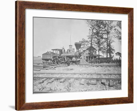 Engine No. 156 and Company of Infantry During the American Civil War-Stocktrek Images-Framed Photographic Print