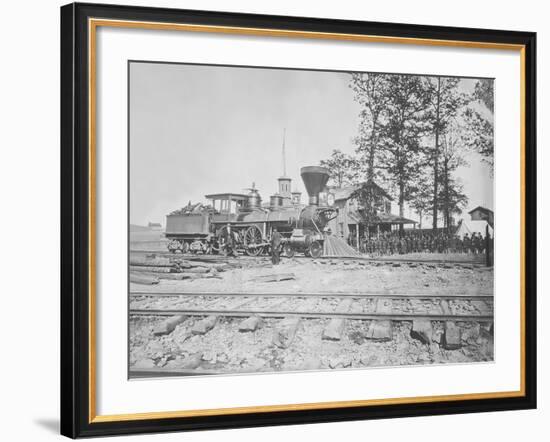 Engine No. 156 and Company of Infantry During the American Civil War-Stocktrek Images-Framed Photographic Print