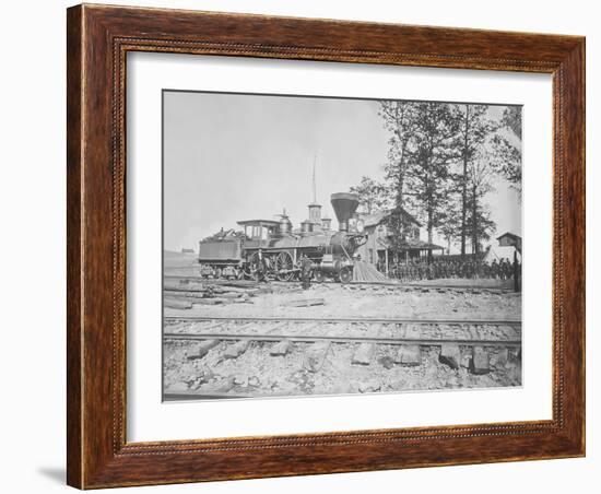 Engine No. 156 and Company of Infantry During the American Civil War-Stocktrek Images-Framed Photographic Print