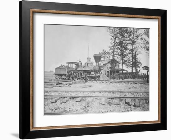 Engine No. 156 and Company of Infantry During the American Civil War-Stocktrek Images-Framed Photographic Print