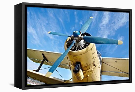 Engine of an Old Airplane from Low Angle-Gudella-Framed Premier Image Canvas