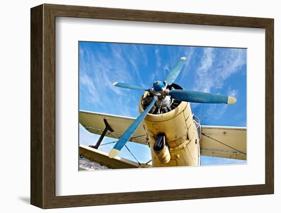 Engine of an Old Airplane from Low Angle-Gudella-Framed Photographic Print