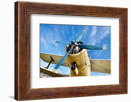 Engine of an Old Airplane from Low Angle-Gudella-Framed Photographic Print
